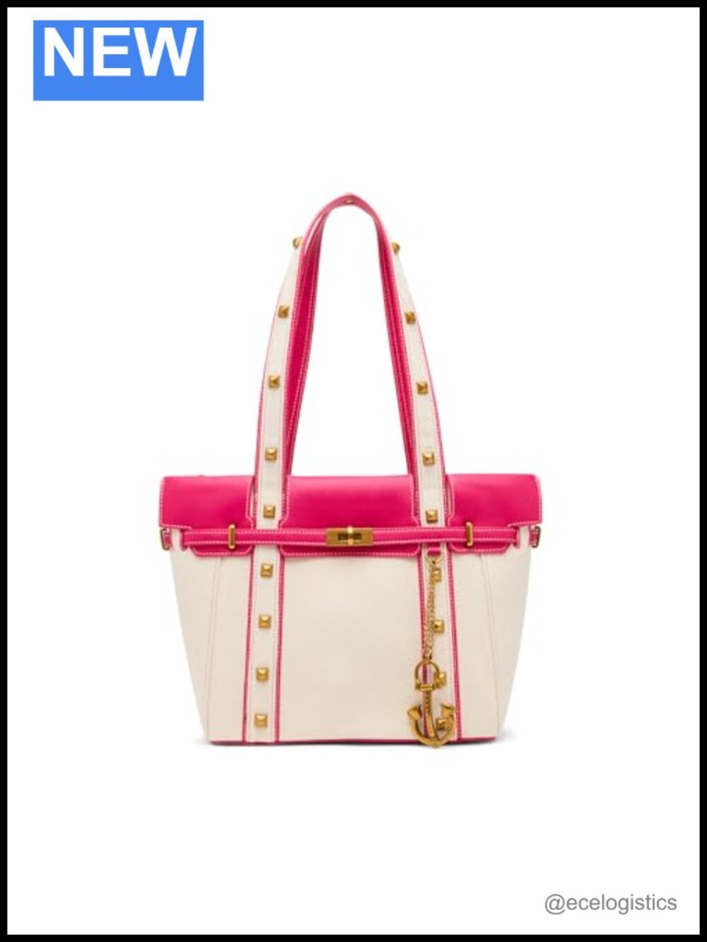 Betsey Johnson Canvas Top-Handle Tote Bag with Zipper Closure
